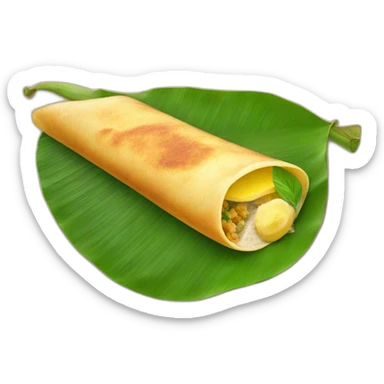 dosa on banana leaf sticker
