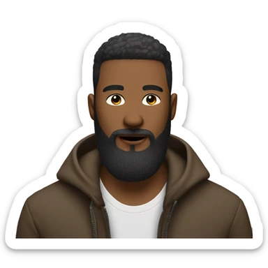 Fade beard, fresh cut, only beard no face sticker
