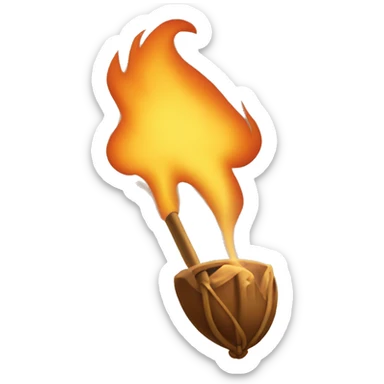 Burning incense sticker