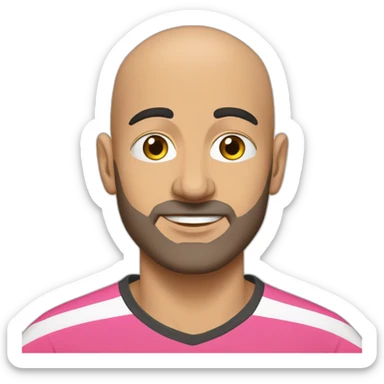 Bald Lebanese agile coach with pink tshirt sticker