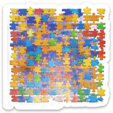coloured puzzle pieces sticker