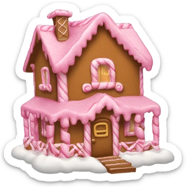 A pink gingerbread house sticker