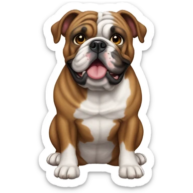 brindle english bulldog sticker