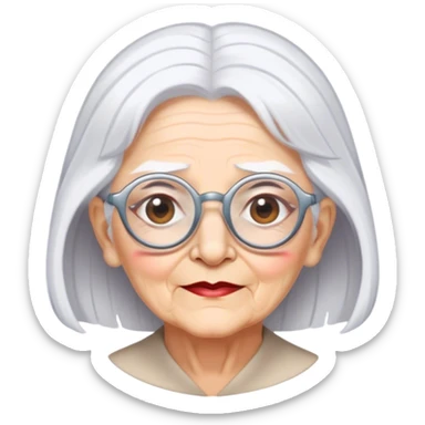 blunt grand maa with spects and white hair sticker