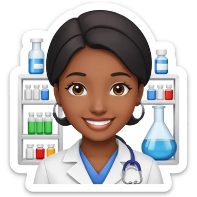 Black Pharmacy Technician girl  sticker