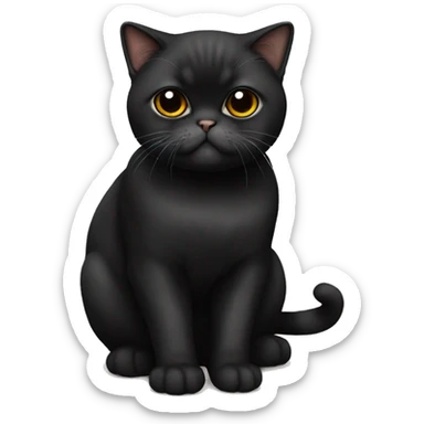 Black black black  exotic shorthair cat sticker