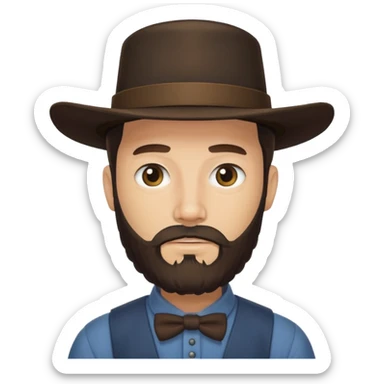 Amish man with beard. No facial hair above his mouth sticker