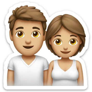 pareja embarazada hombre y mujer blancas sticker