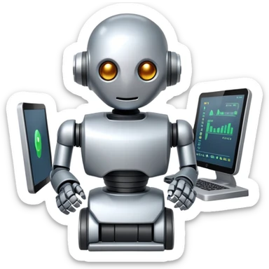 AIOps robot monitoring computer systems sticker