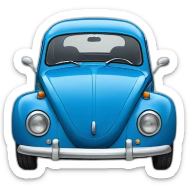 Fusca azul oval sticker