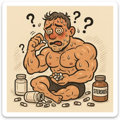  bodybuilder che fa dosaggi a caso, e quindi sta male sticker