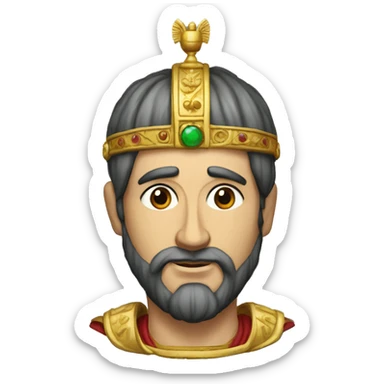 byzantine emperor Tiberius II with a wreath on his head sticker