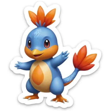 Mudkip-Tepig-Torchic-Marshtomp-fusion (full body) sticker