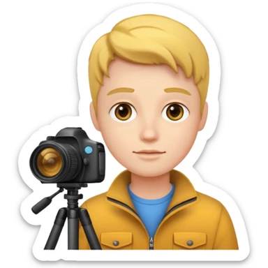 photographer with tripod sticker