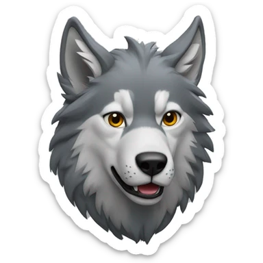 Lobo gris enojado sticker