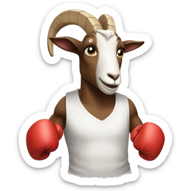 a goat with boxing gloves sticker