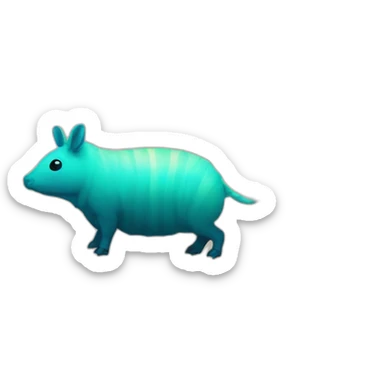 Iridescent spotted striped cyan purple gradient pig armadillo cow centipede insect sticker