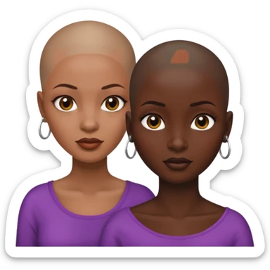 Ma meilleur amie africaine et moi (femme) africaine tous deux cheveux rasé sticker