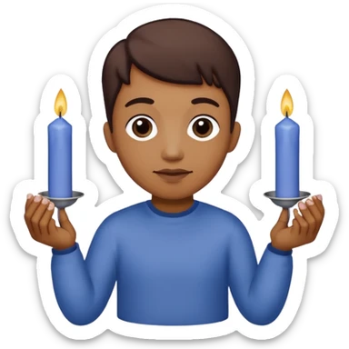 Blueberry Muffin celebrating birthday. Make sure it actually looks like a muffin with candles. Somebody holding it  sticker