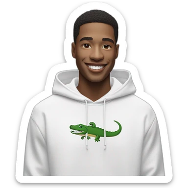 Lacoste smiking friends with white lacoste hoodie sticker