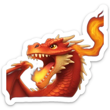A dragon breathing fire sticker