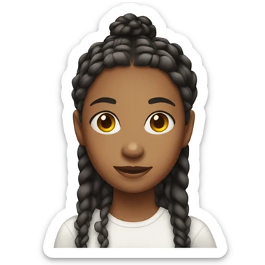 Teen girl with braids sticker