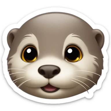 holy cute otter with halo above head sticker