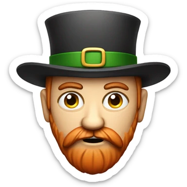 red irish angry man with beard and hat sticker