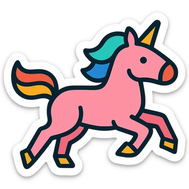 Add a pale lavender background behind the running unicorn icon, keeping the rest of the design unchanged, logo style. sticker