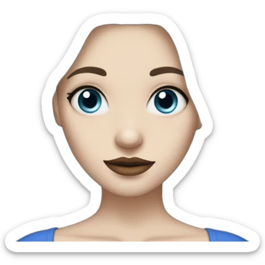 White skin girl with blue eyes and a eyebrow piercing. Blonde grey hair and tattoos in her arms sticker