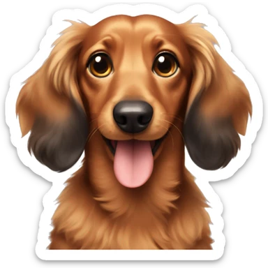 Fluffy dachshund  sticker