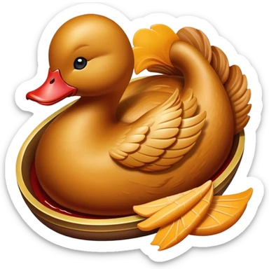 Peking duck with crispy golden skin, Chinese cuisine emoji sticker
