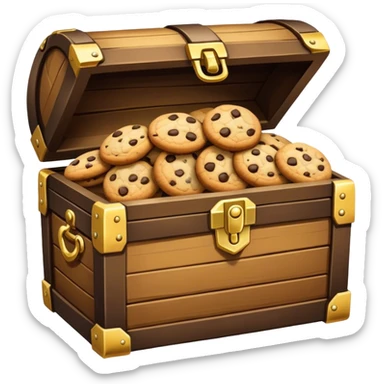 Treasure chest with cookies inside sticker