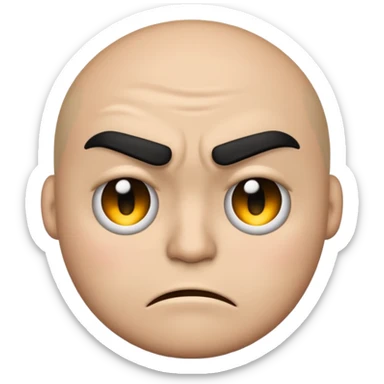 emoji face w a sad frown with a eyebrow mad frown  sticker