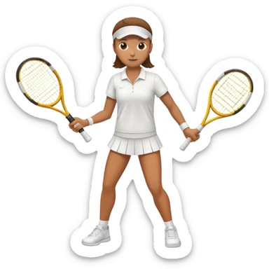 High resolution full body of a tennis player sticker