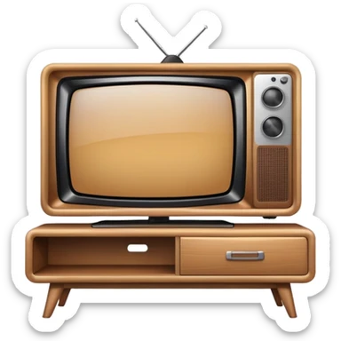 TV on a stand, entertainment center sticker