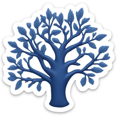 Navy blue tree sticker