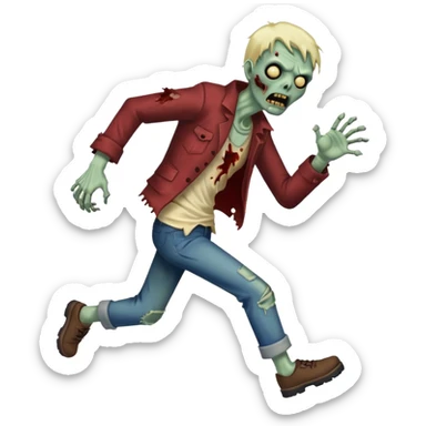 zombie chasing sticker