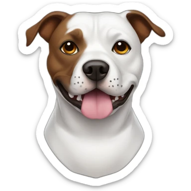 Brown staffy in ghost costume sticker