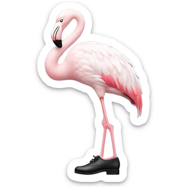 White flamingo with tap shoes sticker