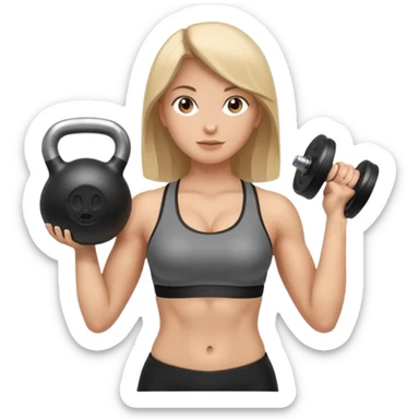 woman with a kettlebell sticker