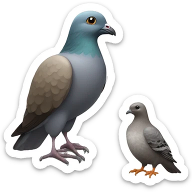 Pigeon stood by a beaver  sticker