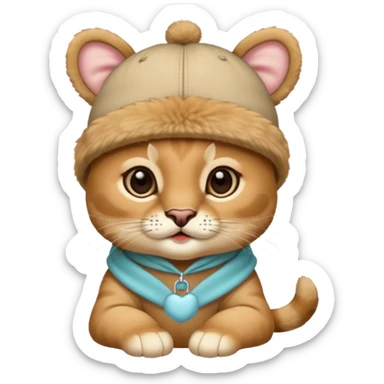 puma wearing a baby hat sticker