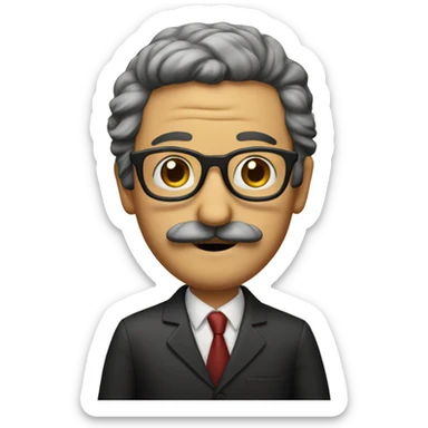 Italian man with a mustache, glasses, and a big nose sticker