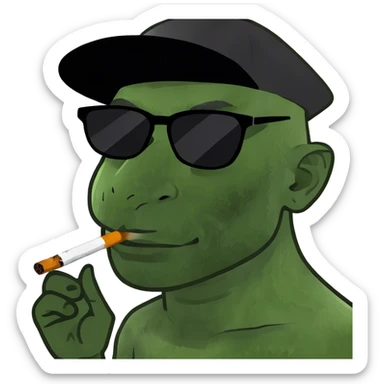 Black man smoking a spliff sticker