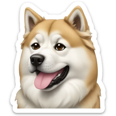 Long haired American akita  sticker