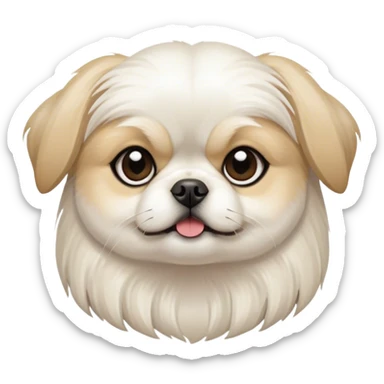Pekinese white small dog   sticker