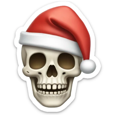 Skeleton in a Santa hat sticker