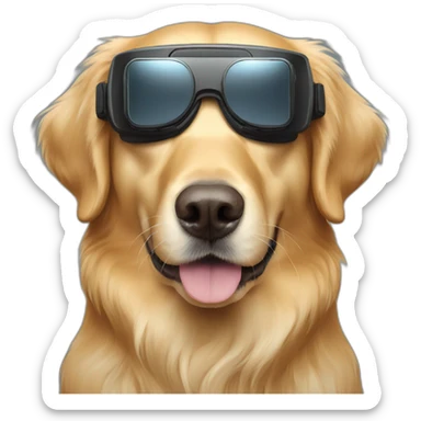 golden retriever with vr glasses sticker