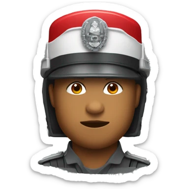 Trooper icon with bino and a colored visor red icon sticker